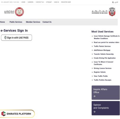 Steps to Abu Dhabi Traffic Fines Check through Abu Dhabi police