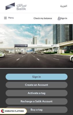 How to Recharge Salik in Dubai through Salik website